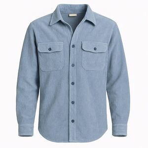 Light Blue Corduroy Utility Jacket Shacket Small